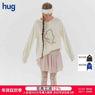 【ASSIGNMENTS】hug 2025春夏新款小天使刺绣T恤宽松长袖上衣