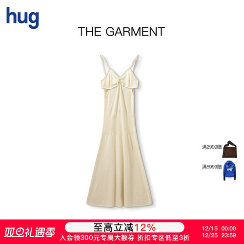 【THE GARMENT】hug 2025早春新款纯色蝴蝶结吊带连衣裙