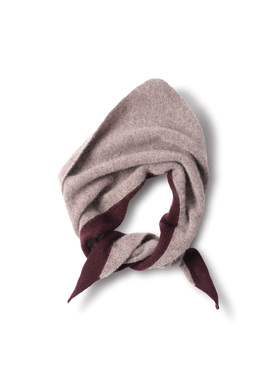 【MARGARET HOWELL】hug 2025秋冬新款羊毛拼色三角领围巾