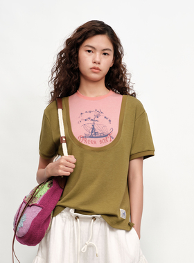 【GARCON BY GARCON】hug 2026早春新款假两件超柔短袖TeeT恤