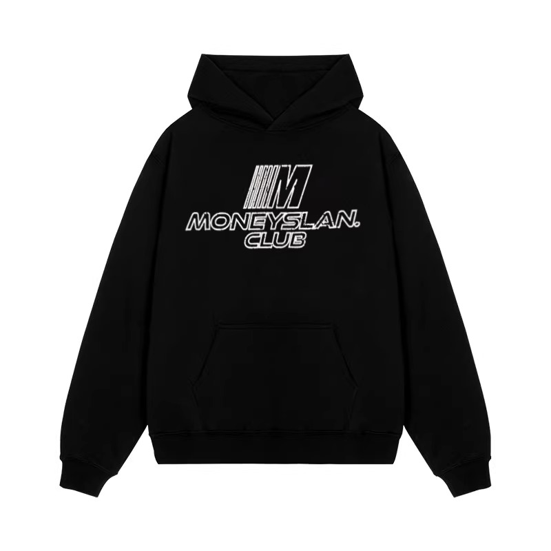 MONEYSLAN CLUB*25AW小众潮牌字母设计感情侣款百搭休闲连帽卫衣