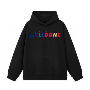 潮牌高街休闲印花情侣宽松休闲连帽卫衣 25AW美式 WE11DONE TRACK