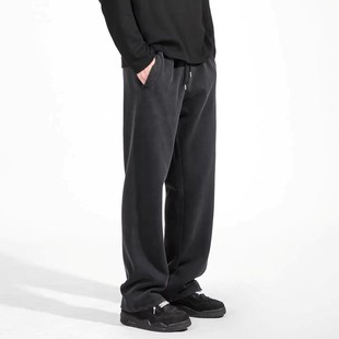 宽松直筒松紧运动裤 25AW小众潮牌重磅水洗黑破坏卫裤 Blur Florki