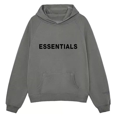 FOG ESSENTIALS *25AW美式潮牌字母印花情侣款加绒宽松连帽卫衣男