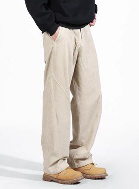 Florki Blur*25AW小众潮牌复古灯芯绒休闲宽松百搭直筒阔腿长裤男