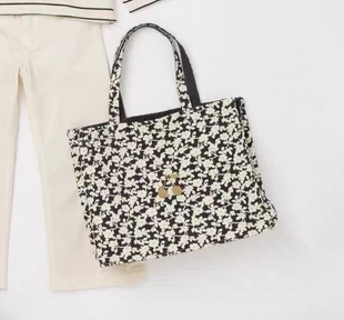 女童法式 儿童新款 黑白碎花烫金樱桃黑色碎花手拎包 款 2025AW四季