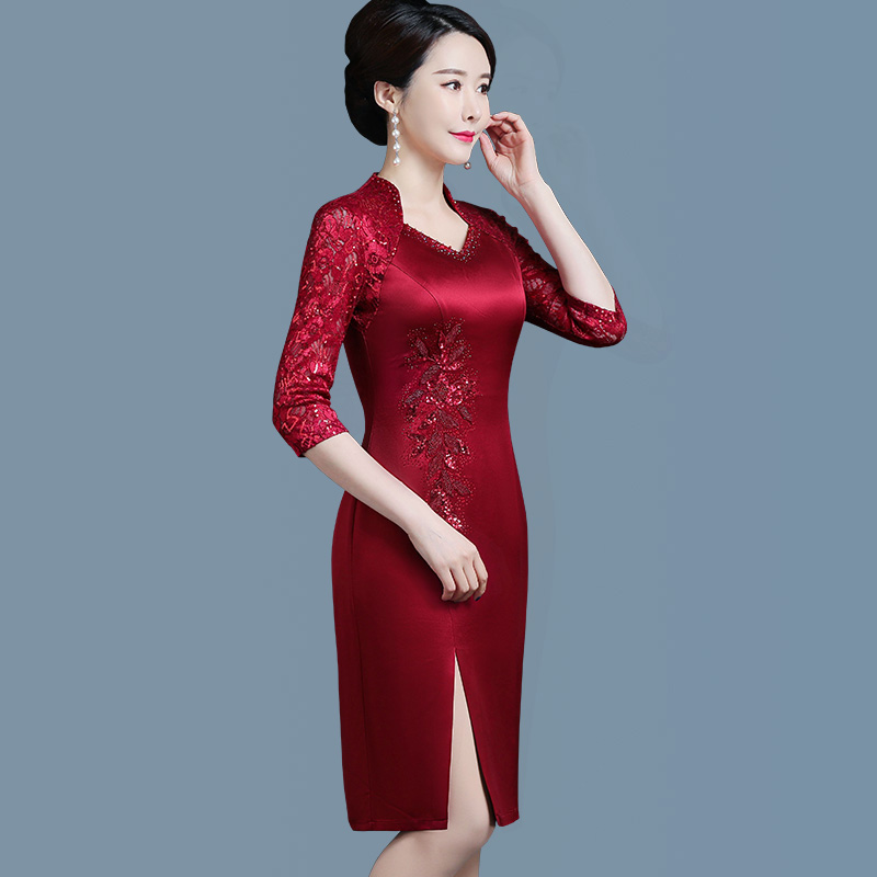 小个子丈母娘婚宴礼服高贵年轻款