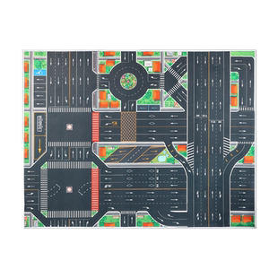 儿童地毯爬行垫城市交通场景地图游戏玩具毯马路轨道停车场地垫