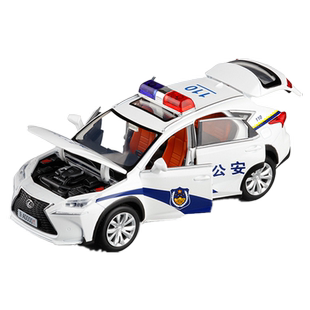 原厂凌志NX200T警车真人语音六开门逼真警笛声光合金回力车模玩具