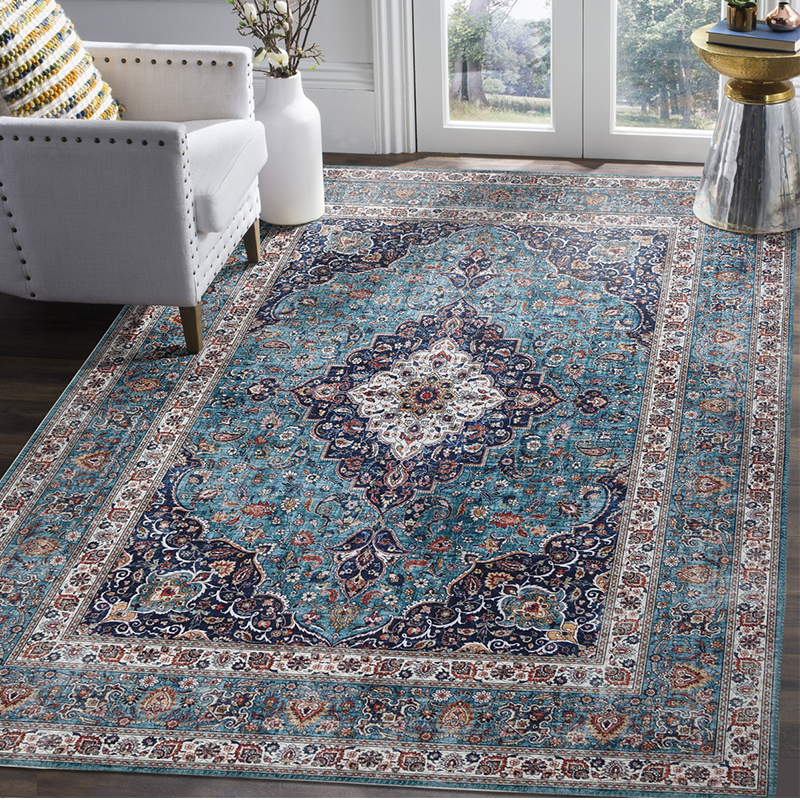 欧美复古波斯中式法式客厅茶几卧室床尾书房高级别墅薄款家用地毯