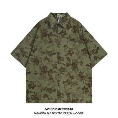 日系复古碎花满印花衬衫