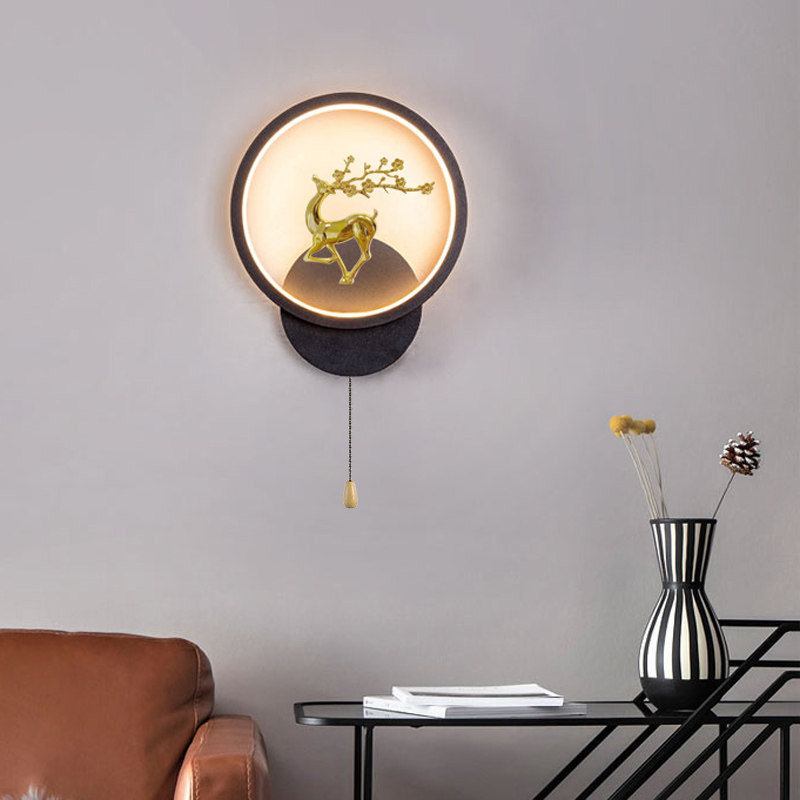 【拉线开关】床头壁灯卧室墙壁灯2026新款走廊过道阳台背景墙壁灯