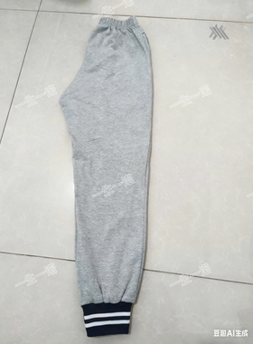 定制中小学生校服裤子浅灰色净版宽松直筒运动休闲长裤