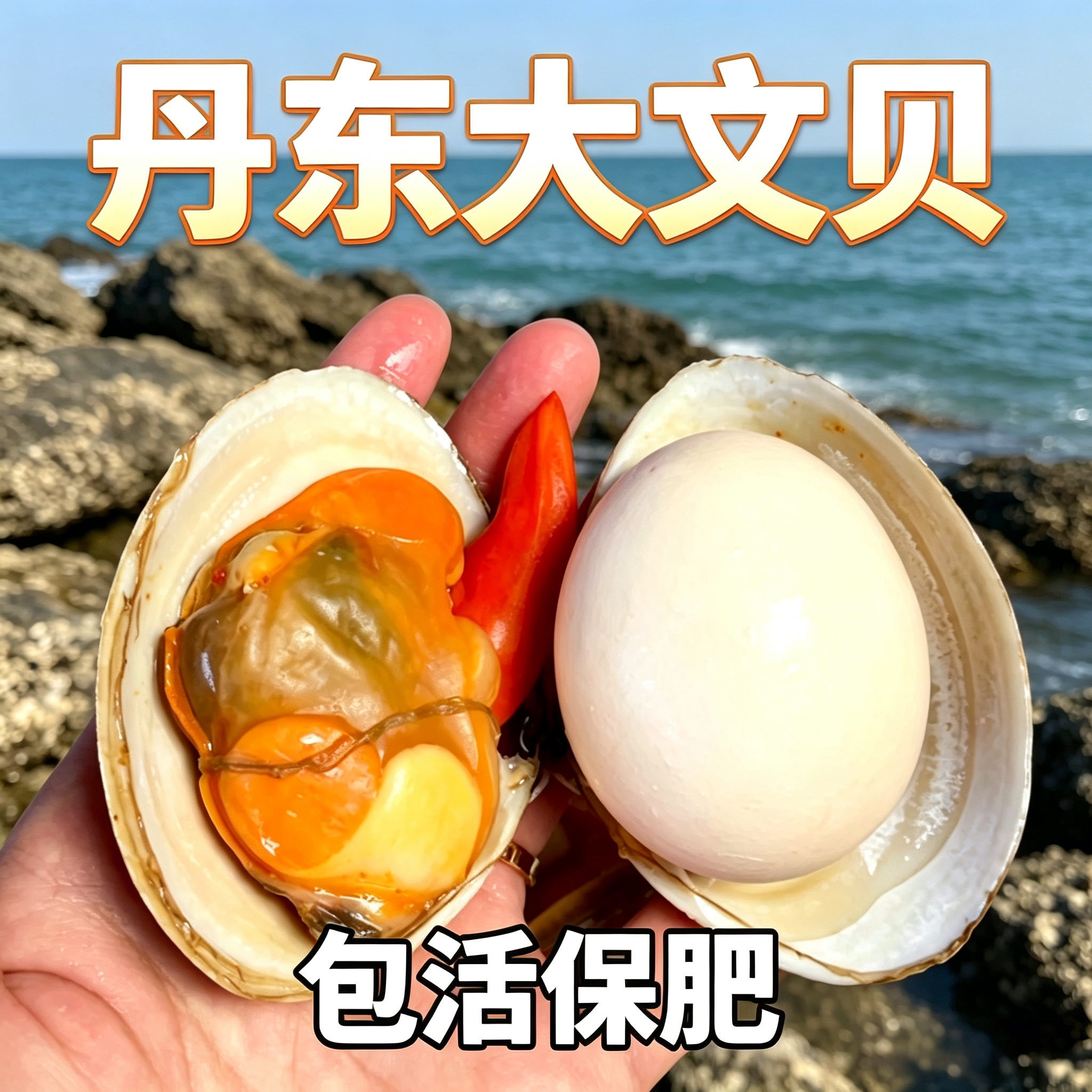丹东文贝特大蚬子黄金贝大黄蚬子野生大蚬子顺丰空运包邮活发文贝