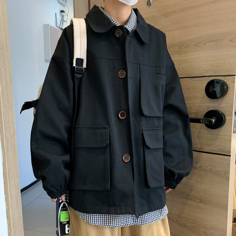 2021外套男春季日系春秋上衣百搭痞帅港风潮牌ins夹克J8016P85,男装夹克,电商A157