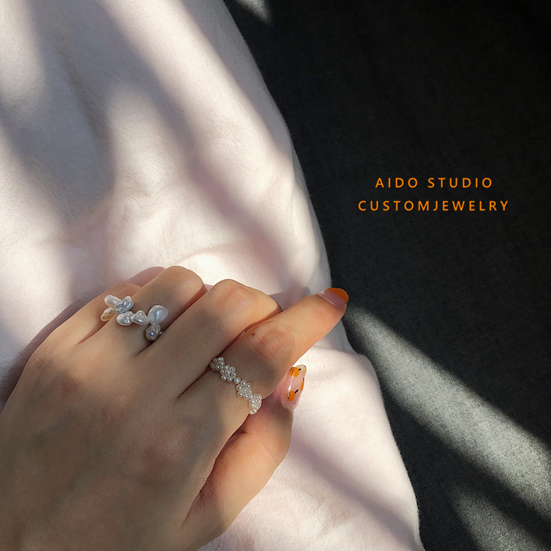 自制小花朵天然淡水巴洛克串珠