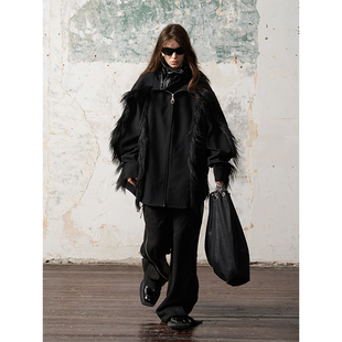 BORON 环绕廓形毛须休闲衬衣夹克外套 ATOMS