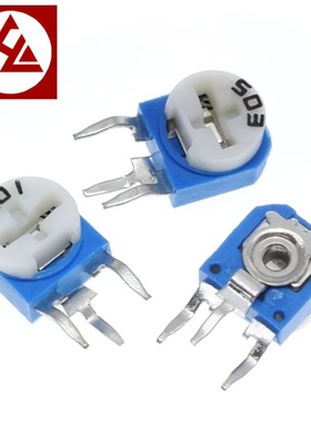 蓝白可调电位器微调电位器线路板配件立式可调电阻B20KB50K电位器