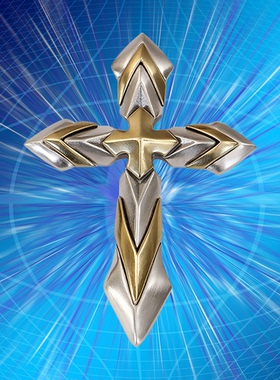 男女925银箭头十字架吊坠精致