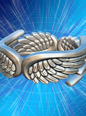 男女通用925银朋克羽毛戒指