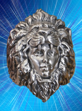 男士925银朋克丛林狩猎者戒指