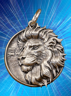 男士925银浮雕狮子王吊坠