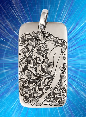 男士925银唐草仙子吊牌