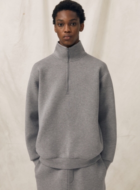 PrettyRiver半拉链空气层竖条肌理感立领卫衣男士休闲上衣