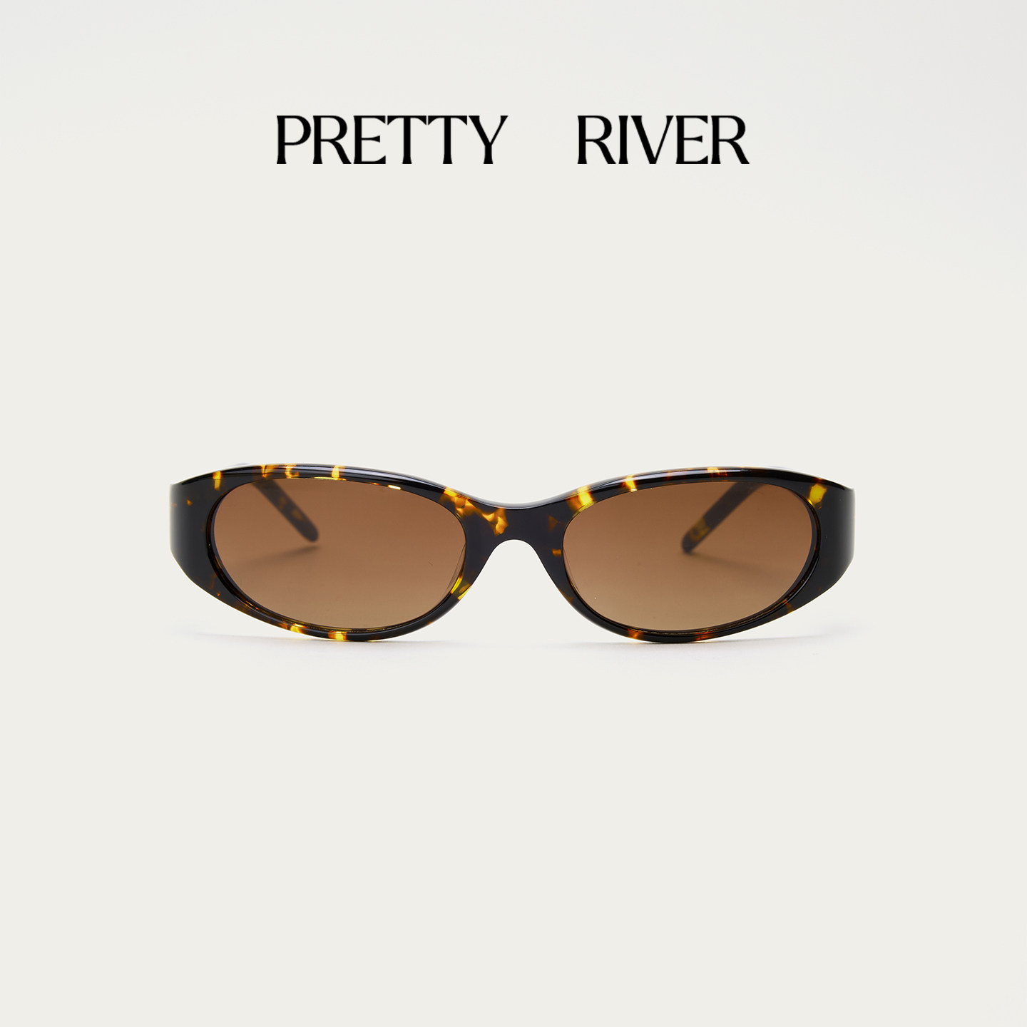 PrettyRiver复古玳瑁纹板材椭圆形墨镜防紫外线太阳镜猫眼墨镜女