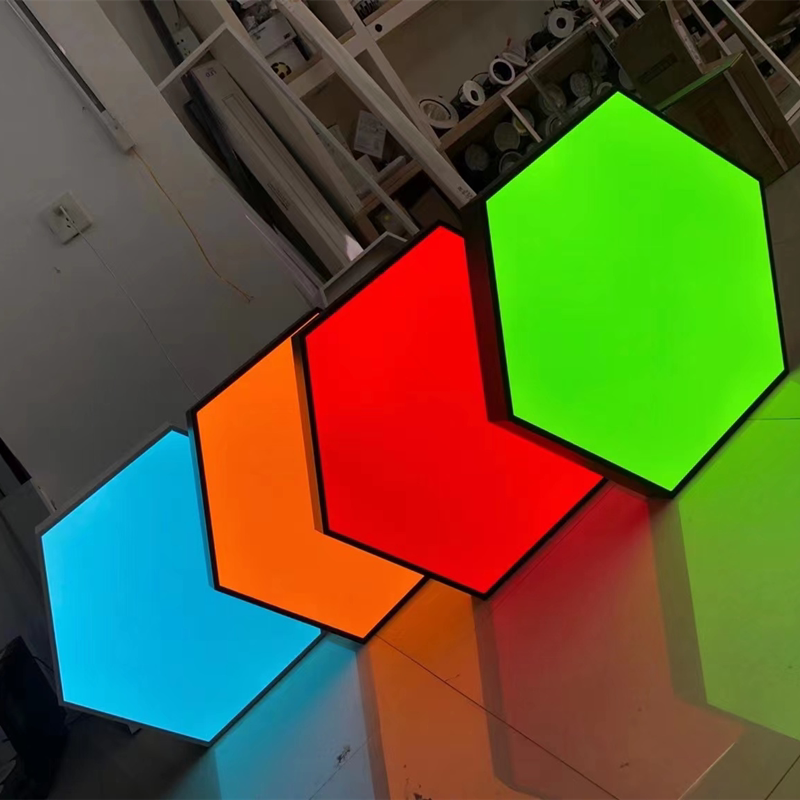 led灯蜂巢拼接六角造型灯创意异形办公灯健身房工业风六边形吊灯