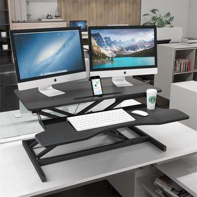 爱多特站立式台式电脑桌站着办公工作台上可升降桌面板办公室调节