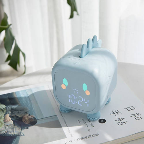 摩门（Momen）恐龙闹钟卡通可爱儿童专用时钟卧室床头夜光电子钟