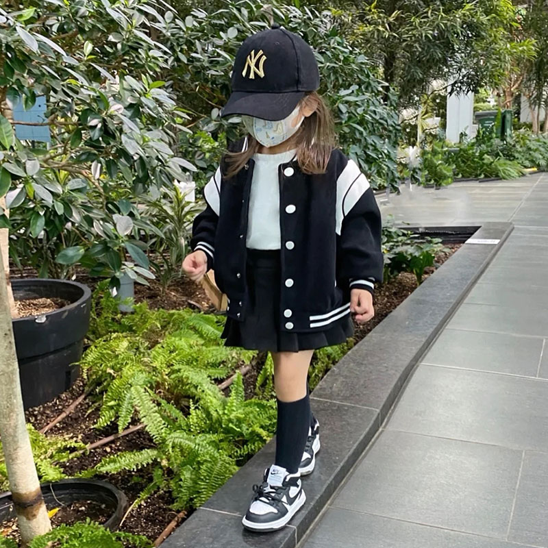 棒球服女童外套春秋款2022新款潮牌帅气时髦洋气炸街男童儿童春装