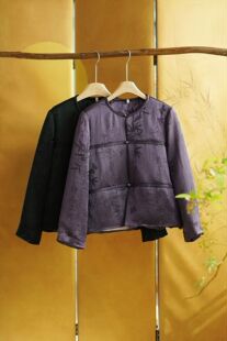 2025年冬季新品梨花庄专柜国风新中式刺绣高端外套上衣棉衣复古女