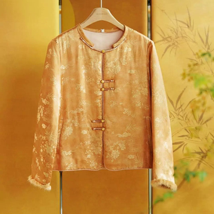 2025年新品梨花庄专柜国风精致宽松国风盘扣高端新中式圆领马外套