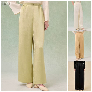 2025年梨花庄专柜春夏款新中式文艺国风醋酸直筒裤女阔腿裤102111