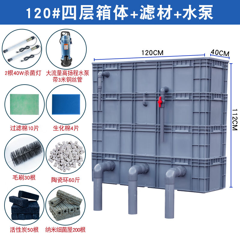 渔师傅大型户外锦鲤鱼池周转箱过滤箱鱼塘景观池过滤系统室外水循