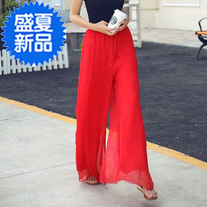 清仓夏季沙C滩裤度假宽松大码高腰裙裤金丝雪纺裤裙阔腿裤长裤|ruв категории Женская одежда, брюки, брюки - от Buy2taobao.com для оказания профессиональной услуги покупки агента Taobao