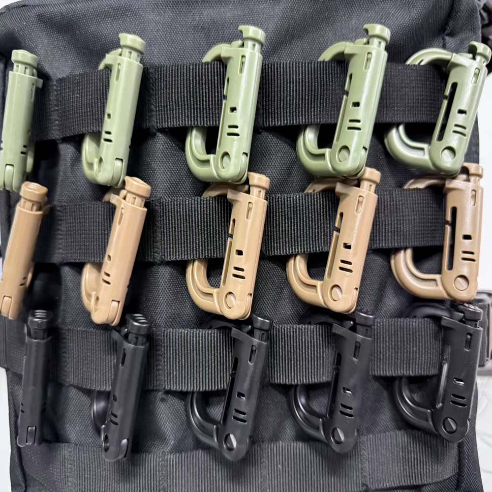 3个登山扣D扣 MOLLE战术D型锁扣 户外背包水壶快挂扣 挂件钥匙扣