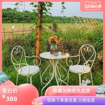 Simple iron balcony table and chair combination three piece garden outdoor leisure coffee shop tea table