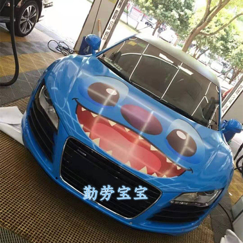 星际宝贝史迪仔卡通可爱机盖引擎盖车贴纸拉花 smart奥迪A4L宝马