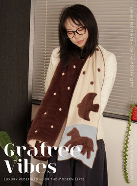 GRAFREE原创波点毛绒围巾女生冬季新款百搭加厚保暖围脖新年礼物