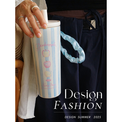 原创大容量陶瓷内胆吸管保温杯