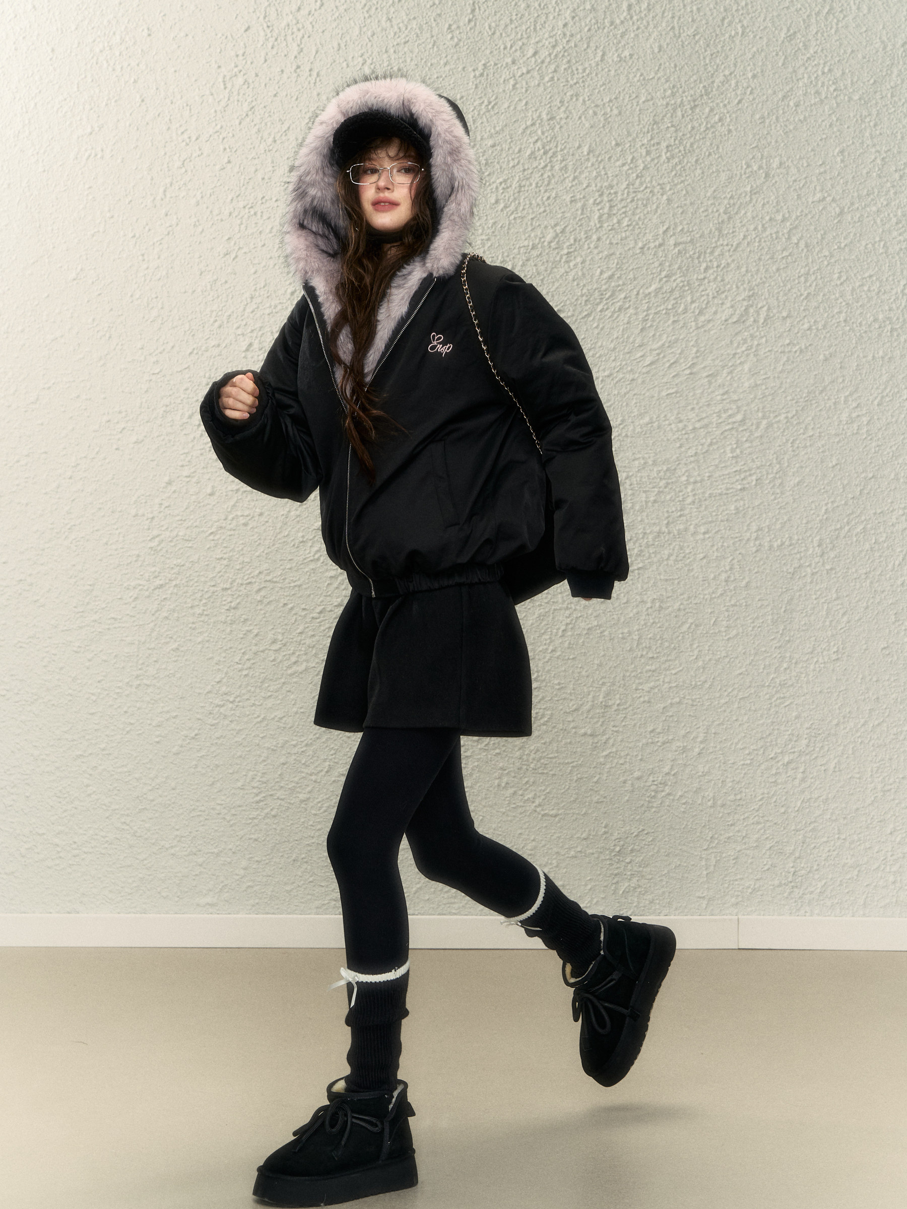 Winter Parka Imitation Mink Cotton Outwear Women's Commuter Top Fleece-Lined Thickeneded Hooded Warm Outwear