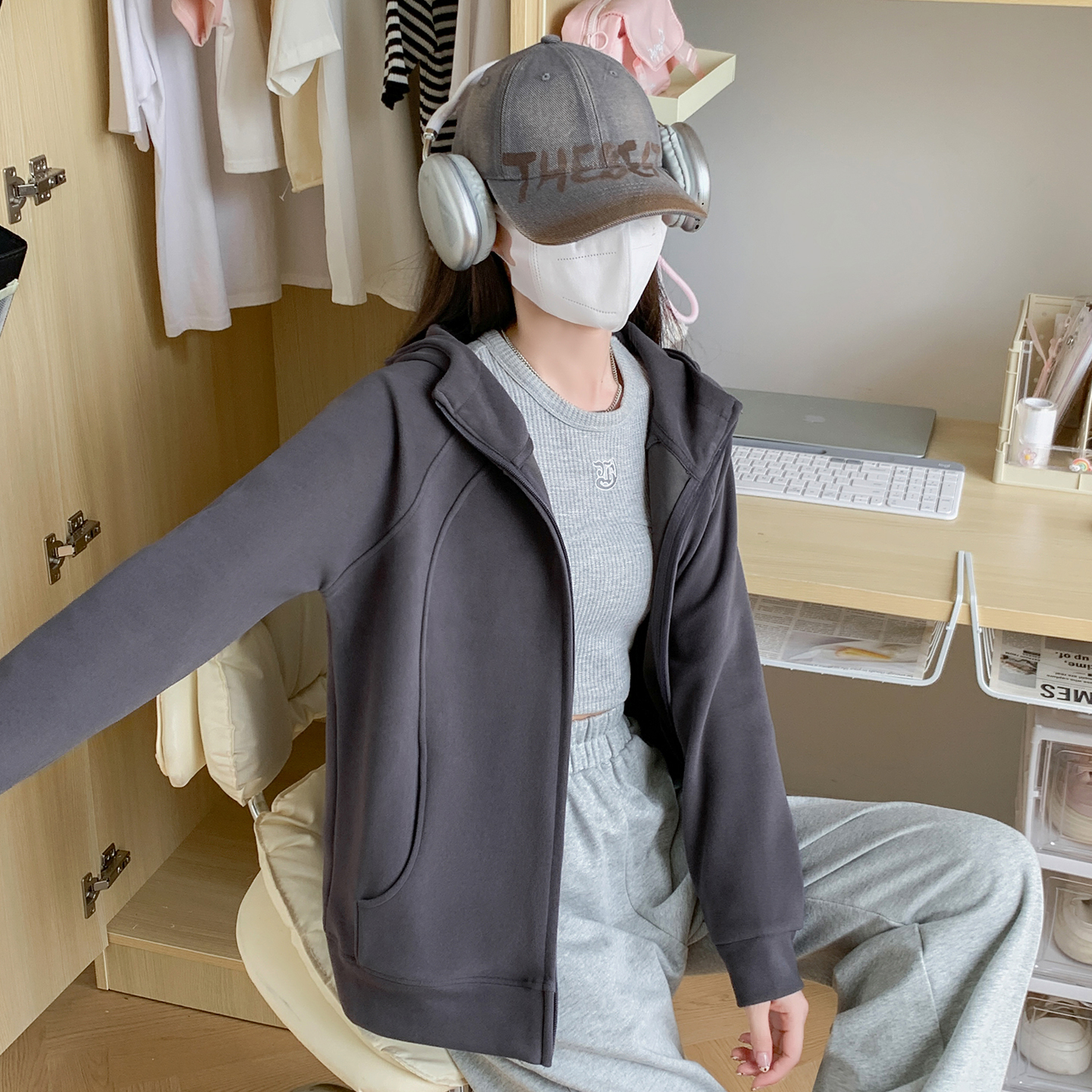 卫衣外套女2025新款秋冬季加绒