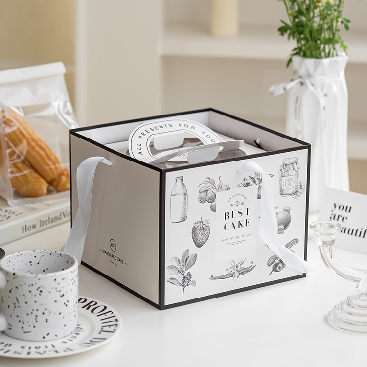 生日蛋糕盒包装盒子6/8/10寸单层