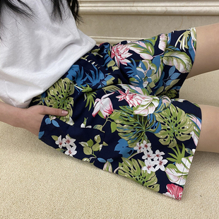 纯棉绸中老年休闲短裤 200斤婆婆五分裤 女夏加肥大码 妈妈外穿睡裤