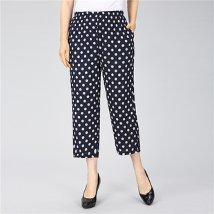 奶奶裤 老人休闲运动八分裤 时尚 女纯棉绸老太太粘纤长裤 九分裤 夏季