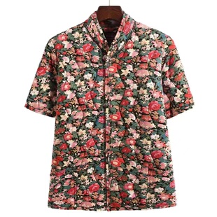 妈妈三层加厚短袖棉袄老年人冬装驼绒外套棉衣婆婆保暖上衣家居服