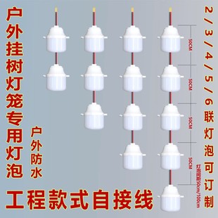 新款灯笼专用户外防水LED灯串灯泡竖挂街道装饰灯泡工程款自接线
